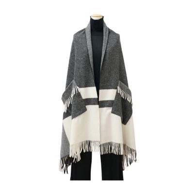 ウール縮絨チェック ショール | Y's for living/ワイズフォーリビング