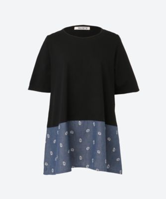 QUINTY (Women/大きいサイズ)/クインティ ★裾ダンガリー切替チュニックドレス　２８１３＊