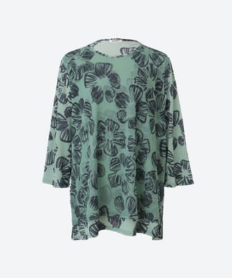 QUINTY (Women/大きいサイズ)/クインティ ★フラワープリントチュールレイヤードプルオーバー　９４２１＊