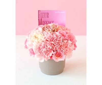 ✨花束ボックス✨ミックスバラプリザ＆アーティフィシャルアレンジメント✨ピンク系✨ ピンクバラのフラワーボックスアレンジ プリザーブドフラワー yuki