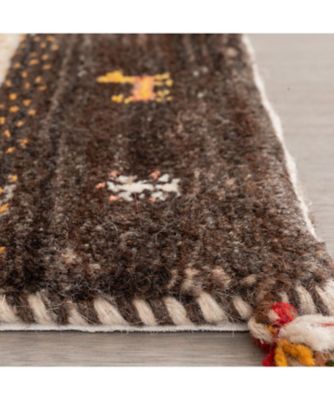 ギャッベラグ ギャッベの柄 円形ギャッペ ウールラグ 植物と動物の