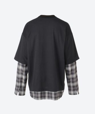 Ｔシャツ　綿天竺微起毛&times;綿セルロースオンブレチェック　ＨＲ―Ｔ００６―０５１
