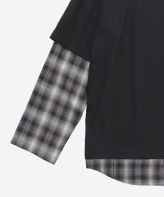 Ｔシャツ　綿天竺微起毛&times;綿セルロースオンブレチェック　ＨＲ―Ｔ００６―０５１