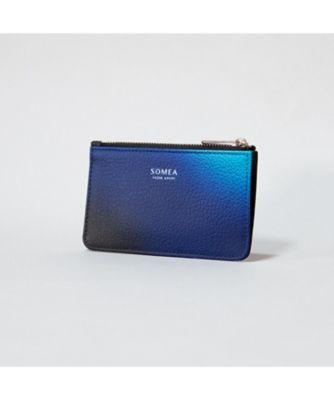 ✨極美品　付属品あり✨サンローラン　ケース　サフィアーノ　三角ロゴ　ブルー ☆【産直】SOMEA brume タンゴブルー 薄型お札入れ