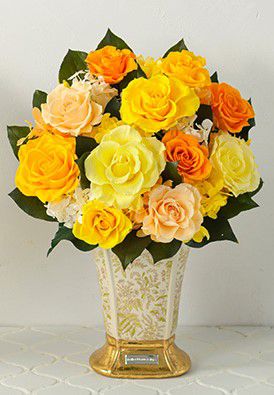 ＜Belles Fleurs ＞ボルドー　イエロー