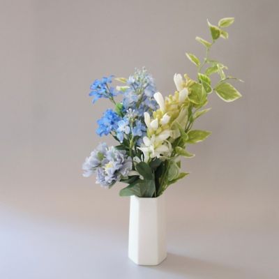 お墓用造花　淡いブルーの花束（１対）