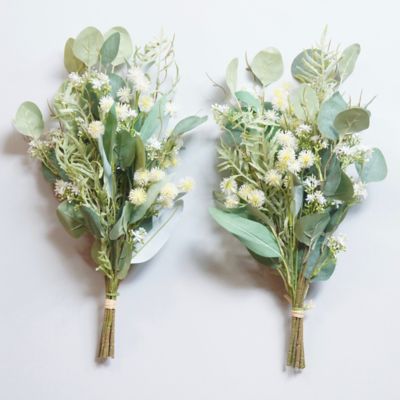 お墓用造花　ナチュラルグリーンの花束（１対）