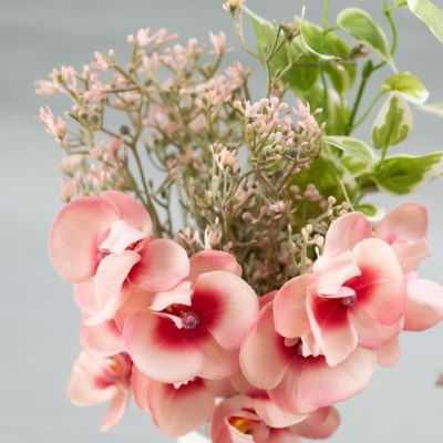 お墓用造花　蘭の花束（ピンク・Ｍサイズ・１対）