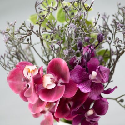 お墓用造花　蘭の花束（紫・Ｍサイズ・１対）