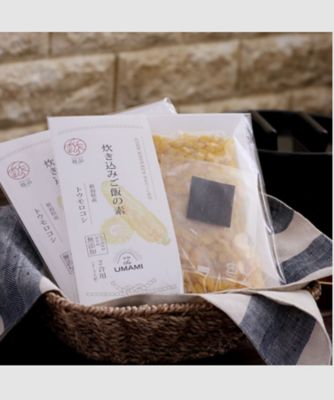 ＜NIIGATA 越品＞【越品】ＯＮ　ＴＨＥ　ＵＭＡＭＩ　炊き込みご飯の素　トウモロコシ２合用２個セット　