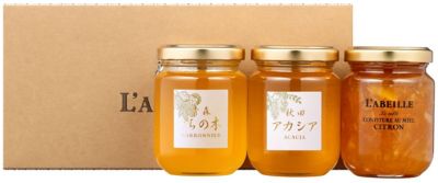 ラベイユ　はちみつ　ハチミツ　250g×3本　ブルガリア　長野アカシア　スペイン ラベイユ〉国産はちみつコンフィチュールギフト（トリオ）｜L'ABEILLE