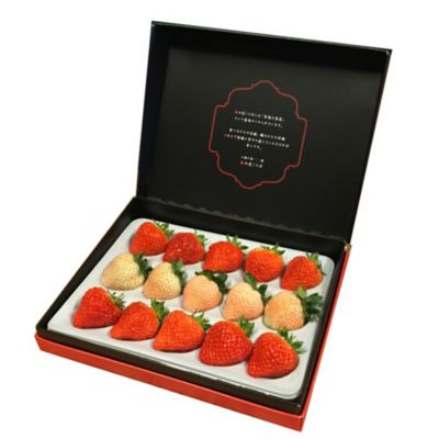 ＜NIIGATA 越品＞【越品】雪国完熟いちご越後姫・桃薫紅白　シングルセット　苺の花ことば　