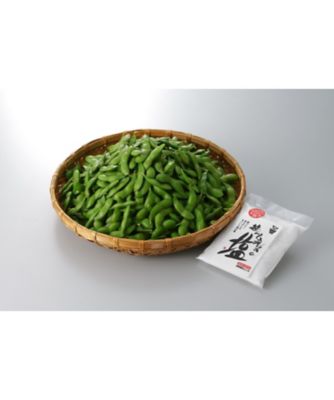 【越品】黒埼茶豆　笹川流れの塩セット　７月下旬以降お届け
