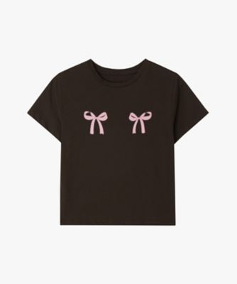 TWIN RIBBON T－SHIRTS BROWN | GBH
