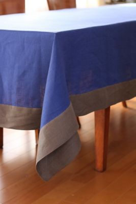 AX Linen＞クラシックソリッド テーブルクロス ネイビー