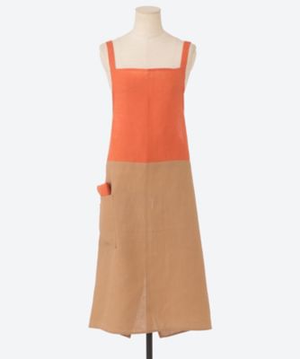 ＜AXEL JAPAN＞＜ＡＸ　Ｌｉｎｅｎ＞バイカラーエプロン　緒方美智子プロデュース