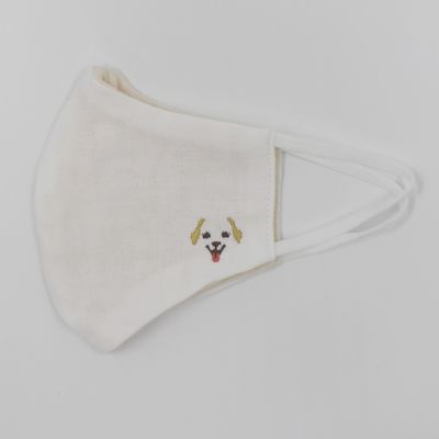 ＜ハイドロ銀チタン＞刺繍入りガーゼマスク　ふつうサイズ（１枚入）