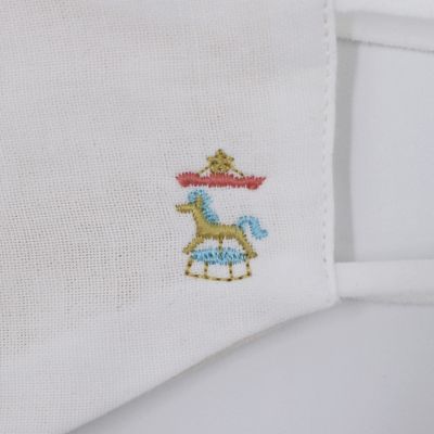 ＜ハイドロ銀チタン＞刺繍入りガーゼマスク　ふつうサイズ（１枚入）