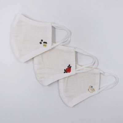 タオル美術館/タオルビジュツカン <ハイドロ銀チタン>刺繍入りガーゼマスク ふつうサイズ(1枚入)
