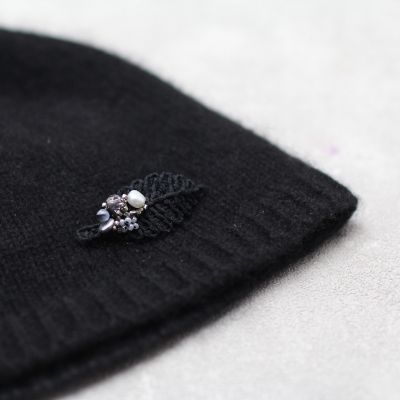 Ｉ－１４　アクセサリーキット　リーフブローチ（小）ブラック