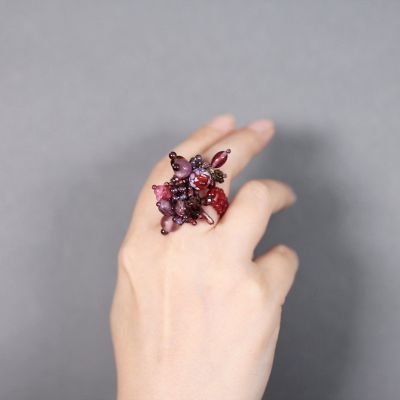 Ｉ－１９　アクセサリーキット　ミルフルールリング　Ｂｅｒｒｙ