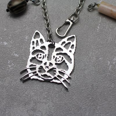 Ｉ－２３　バッグチャーム　ＣＡＴ　ショートヘア　Ｓｉｌｖｅｒ