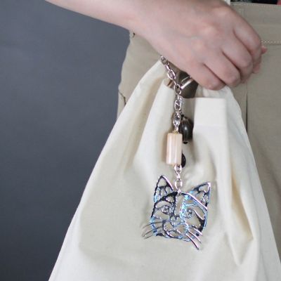 Ｉ－２３　バッグチャーム　ＣＡＴ　ショートヘア　Ｓｉｌｖｅｒ