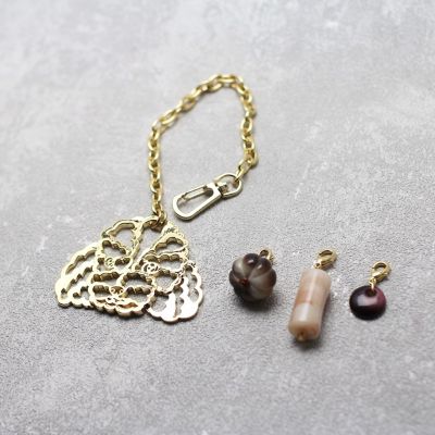 ＜Necklace-necklace＞Ｉ－２６　バッグチャーム　ＤＯＧ　トイプードル　Ｇｏｌｄ