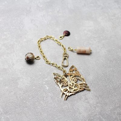 Ｉ－２９　バッグチャーム　ＣＡＴ　ショートヘア　Ｇｏｌｄ