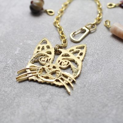 Ｉ－２９　バッグチャーム　ＣＡＴ　ショートヘア　Ｇｏｌｄ