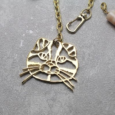 Ｉ－３０　バッグチャーム　ＣＡＴ　スコティッシュフォールド　Ｇｏｌｄ
