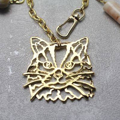 Ｉ－３１　　バッグチャーム　ＣＡＴ　ロングヘア　Ｇｏｌｄ