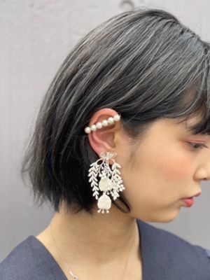 ☆LACE BOUQUET PIERCE／EARRING ホワイト