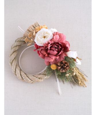 ピオニーの洋風お正月リース（幅約37cm） | Honey Garden/ハニー