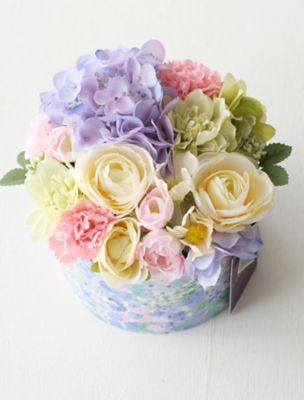 ＜Honey Garden＞リバティＢｏｘアレンジメント・紫陽花ブルー