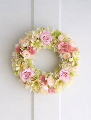 ＜Honey Garden＞ピンクグリーンローズリース