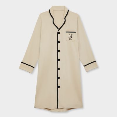 ＜LOB SALTZMAN＞３３０　ドレスパジャマ　ベージュ×ブラック