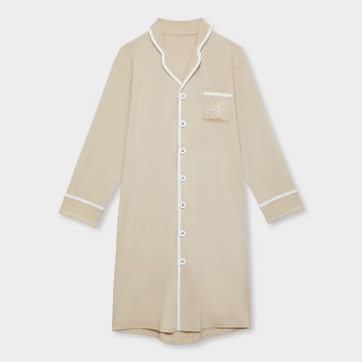 ＜LOB SALTZMAN＞３３０　ドレスパジャマ　ベージュ×ホワイト