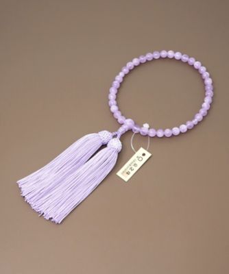 【仏事用】女性念珠　紫雲石片手共仕立　桐箱付
