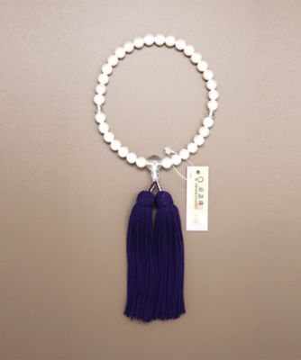 ＜CEREMORE＞【仏事用】女性念珠　淡水真珠（白）片手水晶仕立　桐箱付