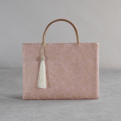 ＜嘉門工藝＞茶礼袋　牡丹唐草　ピンク