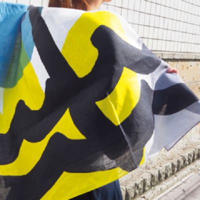 ＜鈴木マサル＞風呂敷　リネン　ＣＡＮＡＲＹグレーグリーン　ＺＥＢＲＡピンクブルー　１００