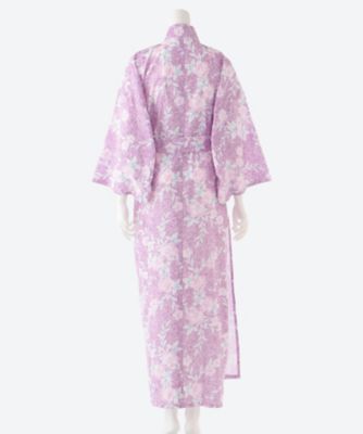 和晒二重ガーゼ寝巻　紫に梅