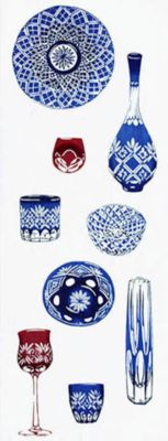 手ぬぐい　江戸切子