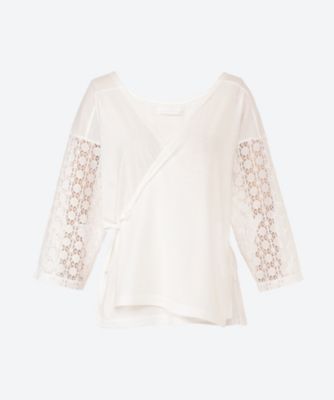 ＜saraca de sarasa＞袖レースブラウス　ＳＭ・ＭＬ