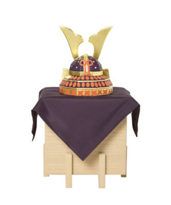 奈良 一刀彫 神泉 五月人形 「具足」 兜飾り 高さ１０.５センチ-