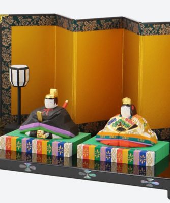 送料無料】奈良一刀彫 神泉作 内裏雛 彩り（三越） | 神泉/シンセン