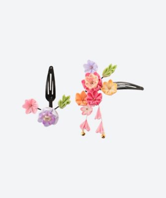 ＜すずまち＞つまみ細工　七五三髪飾り　小花　パッチン留セット