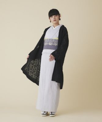 和紙透かし編みテイラードカーディガン