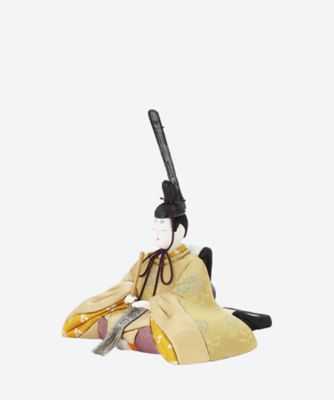 雛人形 真多呂 雅雛 伝統的工芸品 三世・金林真多呂作 「雅雛」正絹西陣織 黄櫨染 天皇陛下